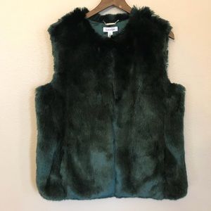 calvin klein faux fur vests
